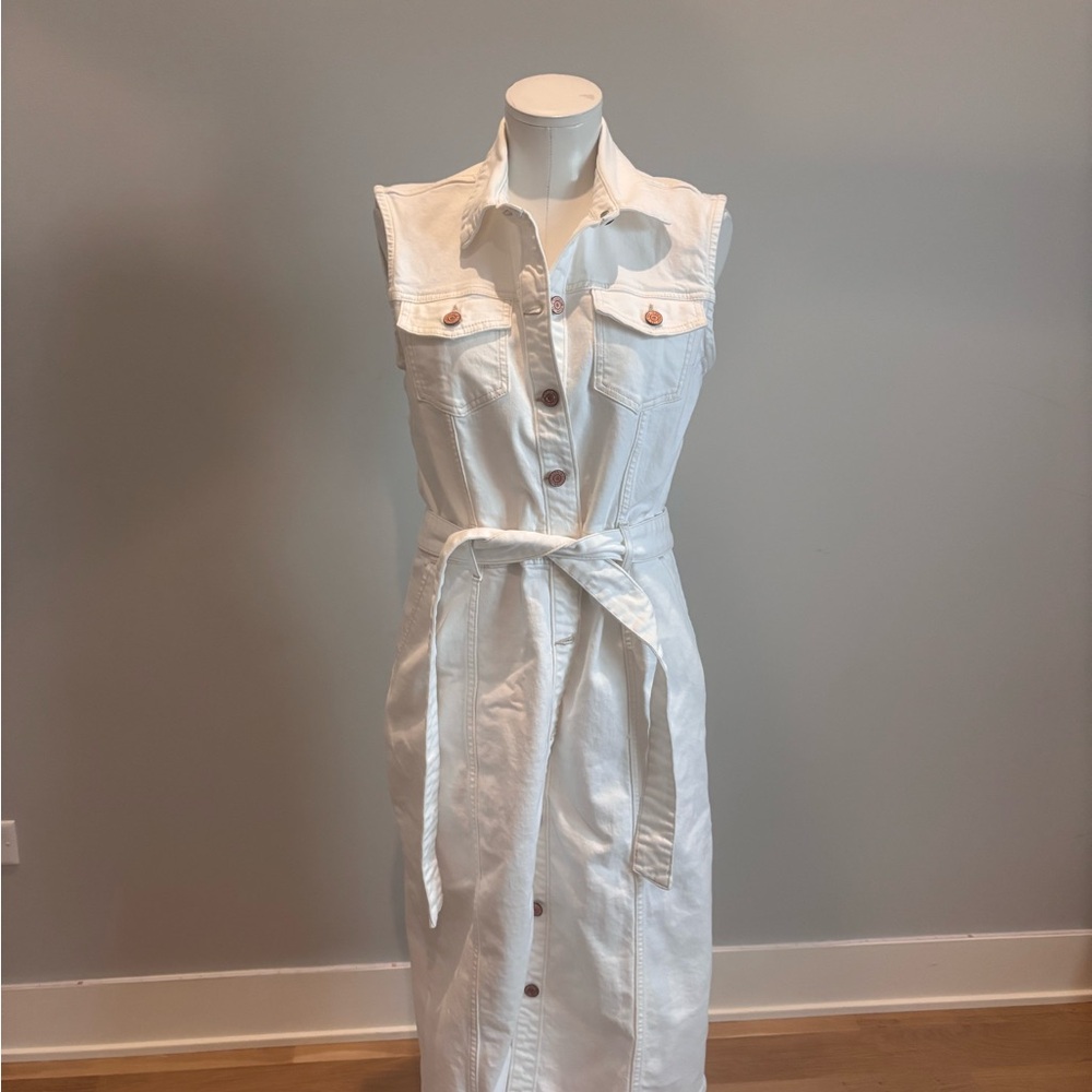 GAP midi white denim jean dress. 12T - Picture 6 of 8